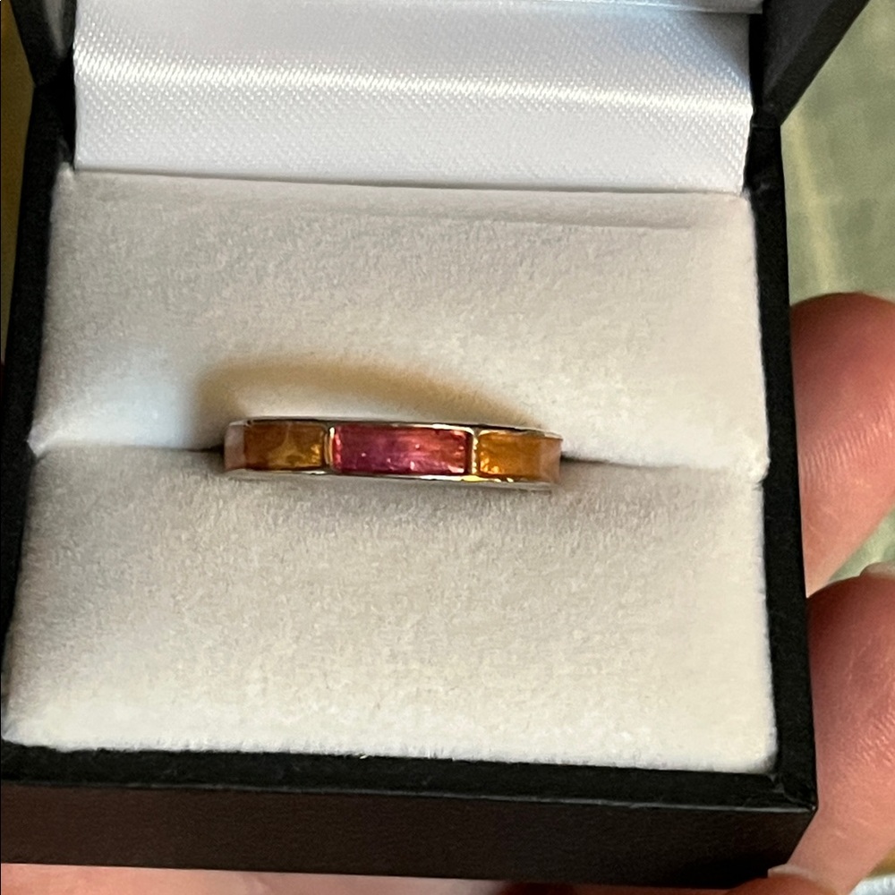 Enamel Inlay ring band - Picture 2 of 8